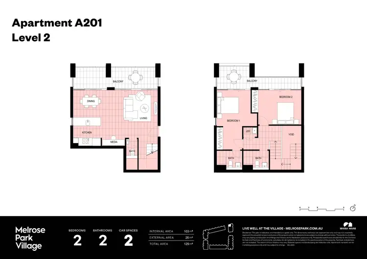 Floorplan of Homely apartment listing, 201/2A Appleroth Street, Melrose Park NSW 2114