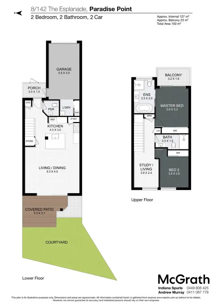 Floorplan of Homely townhouse listing, 8/142 The Esplanade, Paradise Point QLD 4216
