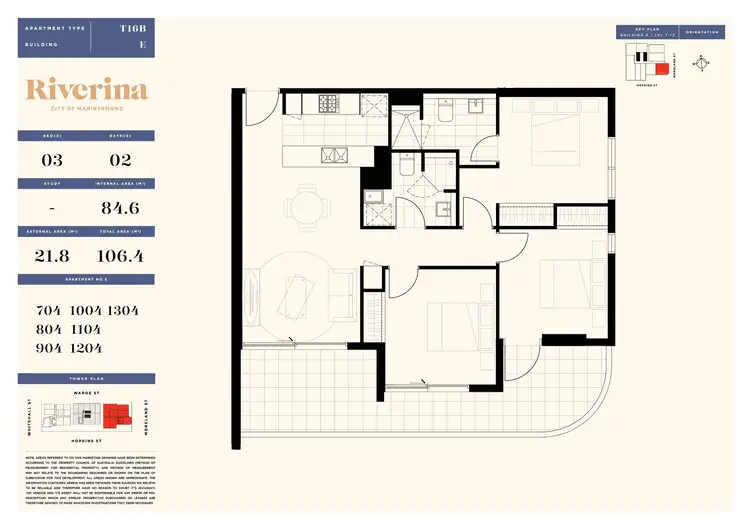 Floorplan of Homely apartment listing, 804E/6 Tannery Walk, Footscray VIC 3011