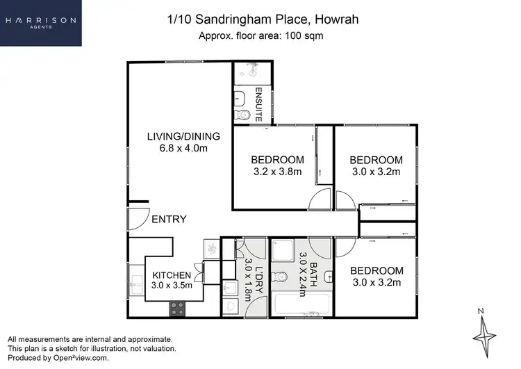 Floorplan of Homely villa listing, 1/10 Sandringham Place, Howrah TAS 7018