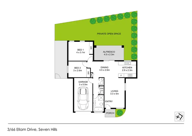 Floorplan of Homely villa listing, 3/66 Ellam Drive, Seven Hills NSW 2147
