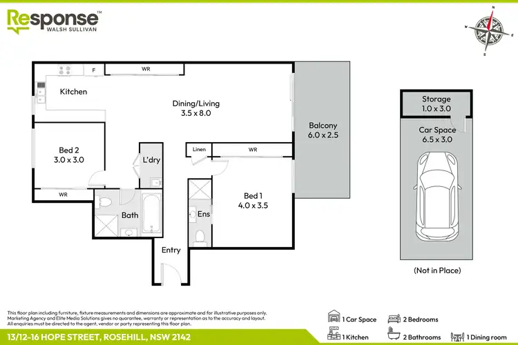 Floorplan of Homely apartment listing, 13/12-16 Hope Street, Rosehill NSW 2142