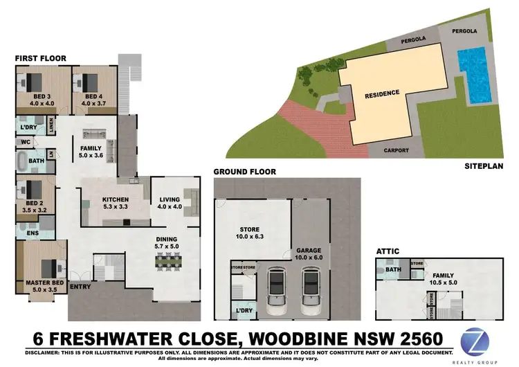 Floorplan of Homely house listing, 6 Freshwater Close, Woodbine NSW 2560