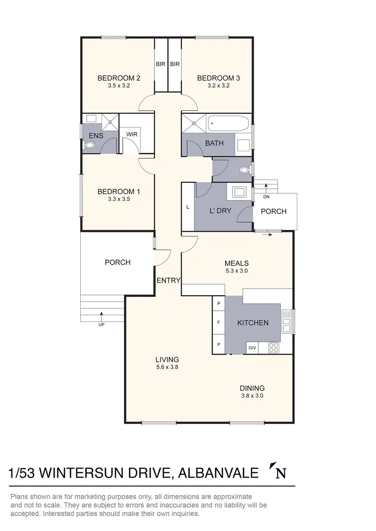 Floorplan of Homely unit listing, 1/53 Wintersun Drive, Albanvale VIC 3021