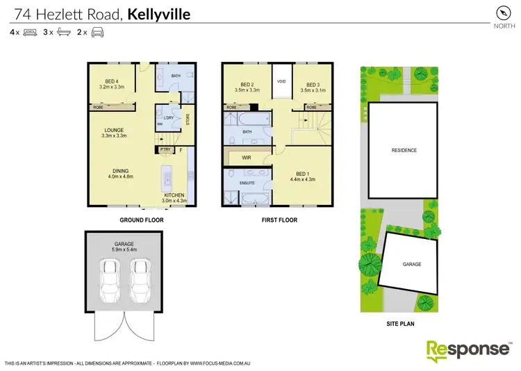 Floorplan of Homely semi-detached listing, 74 Hezlett Road, North Kellyville NSW 2155