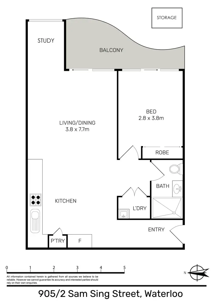 Floorplan of Homely apartment listing, 905/2 Sam Sing Street, Waterloo NSW 2017