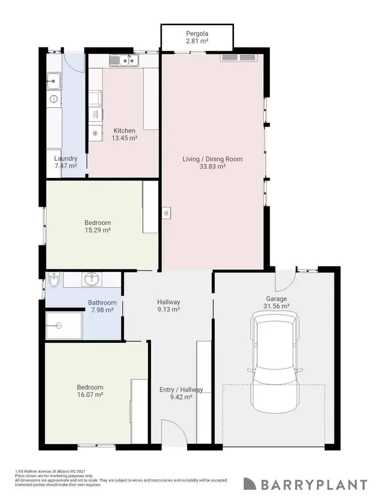Floorplan of Homely unit listing, 1/65 Walmer Avenue, St Albans VIC 3021