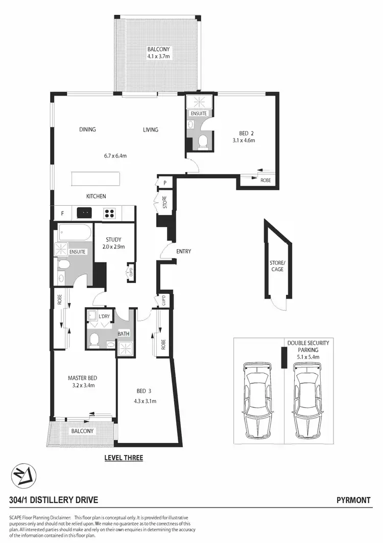 Floorplan of Homely apartment listing, 304/1 Distillery Drive, Pyrmont NSW 2009