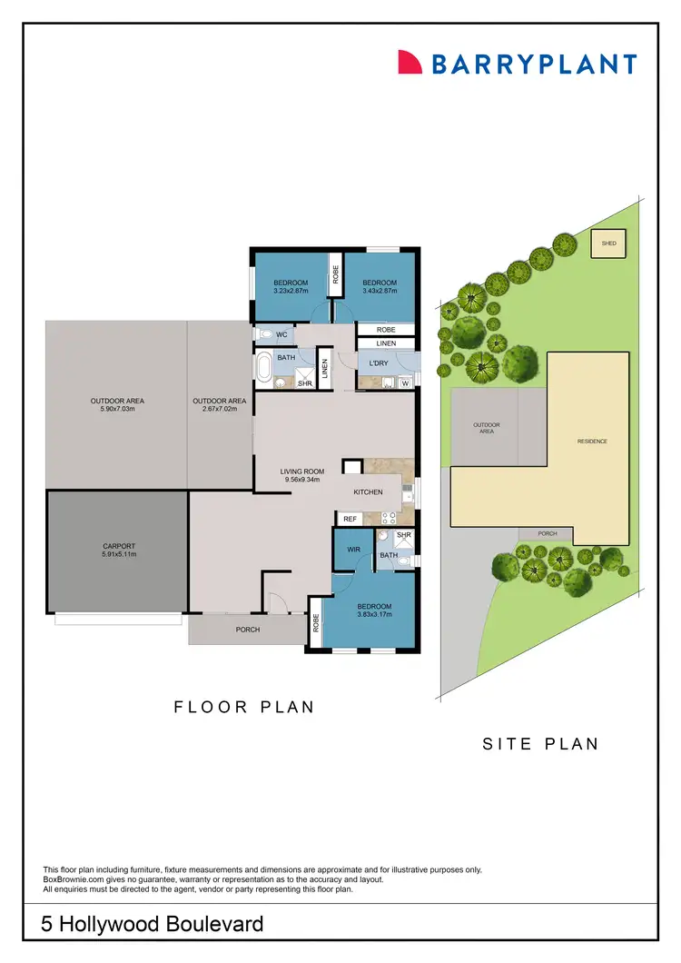 Floorplan of Homely house listing, 5 Hollywood Boulevard, Mildura VIC 3500