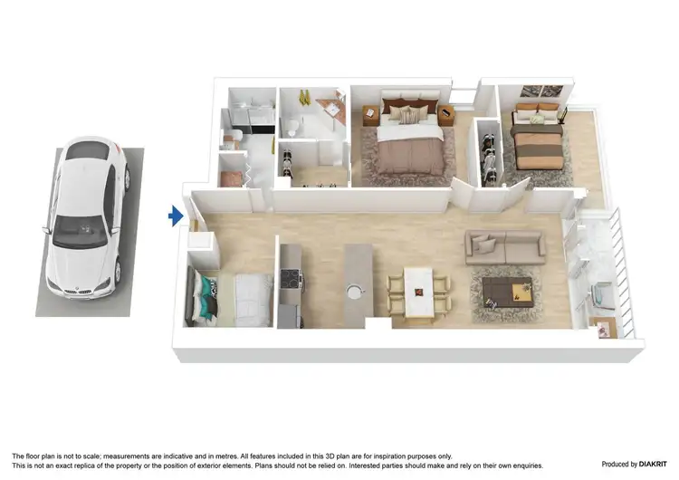 Floorplan of Homely apartment listing, 1403/63 Whiteman Street, Southbank VIC 3006