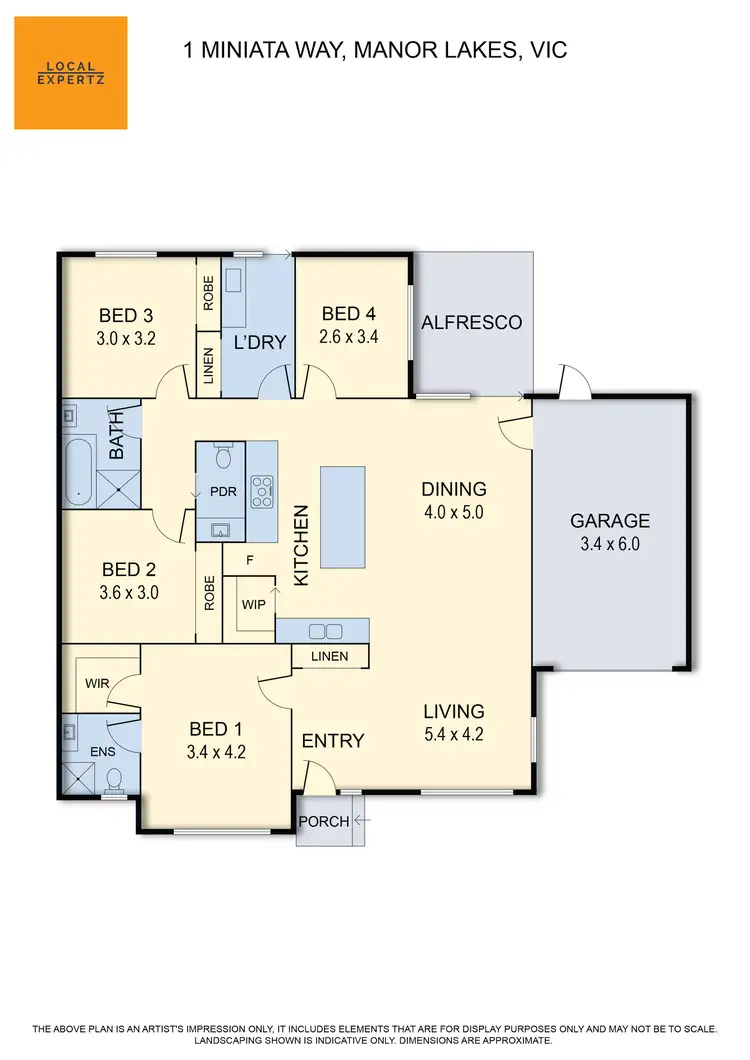 Floorplan of Homely house listing, 1 Miniata Way, Manor Lakes VIC 3024