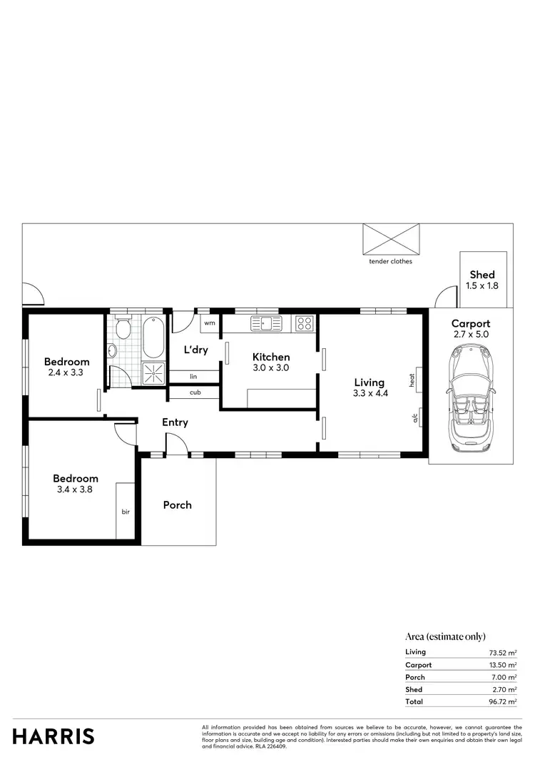 Floorplan of Homely unit listing, 1/2a Camroc Avenue, Tranmere SA 5073