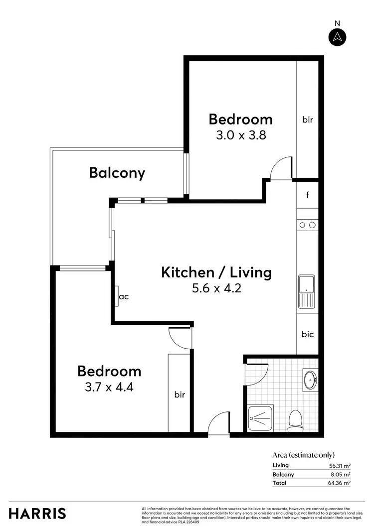 Floorplan of Homely unit listing, 1204/15 Synagogue Place, Adelaide SA 5000