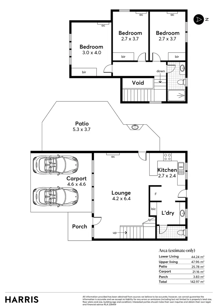 Floorplan of Homely unit listing, 3/62 Warwick Street, Walkerville SA 5081