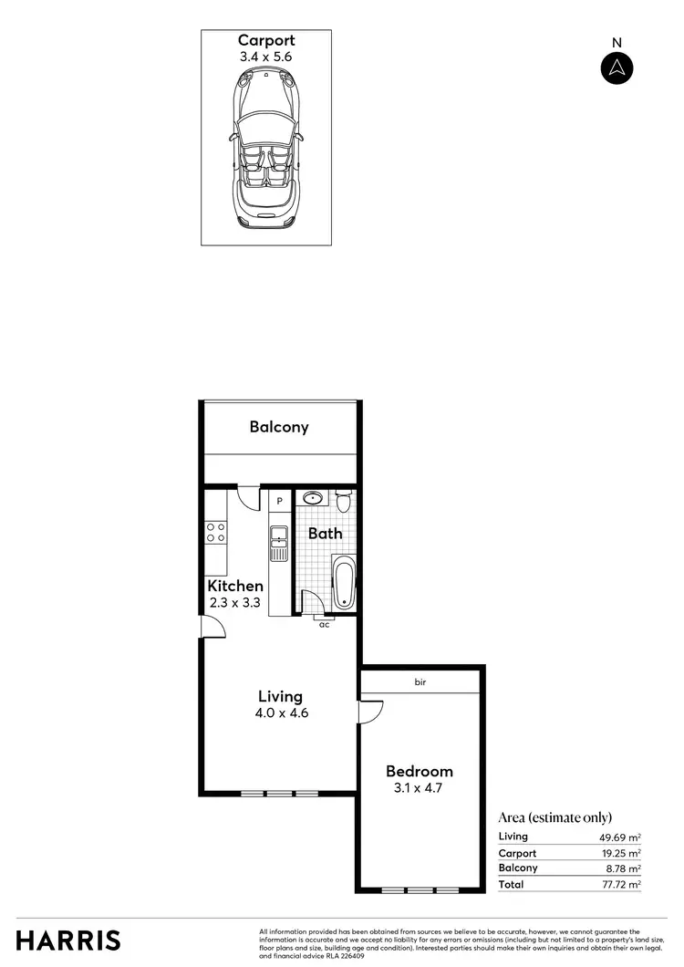 Floorplan of Homely unit listing, 4/16 Second Avenue, Sefton Park SA 5083