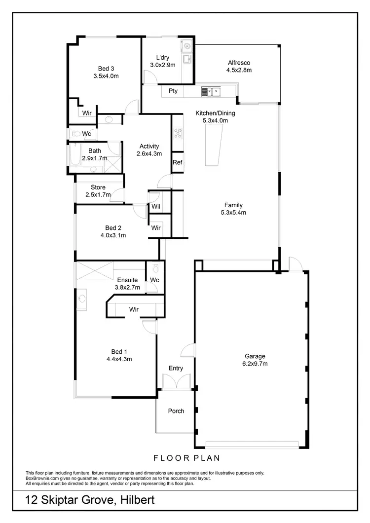 Floorplan of Homely house listing, 12 Skiptar Grove, Hilbert WA 6112