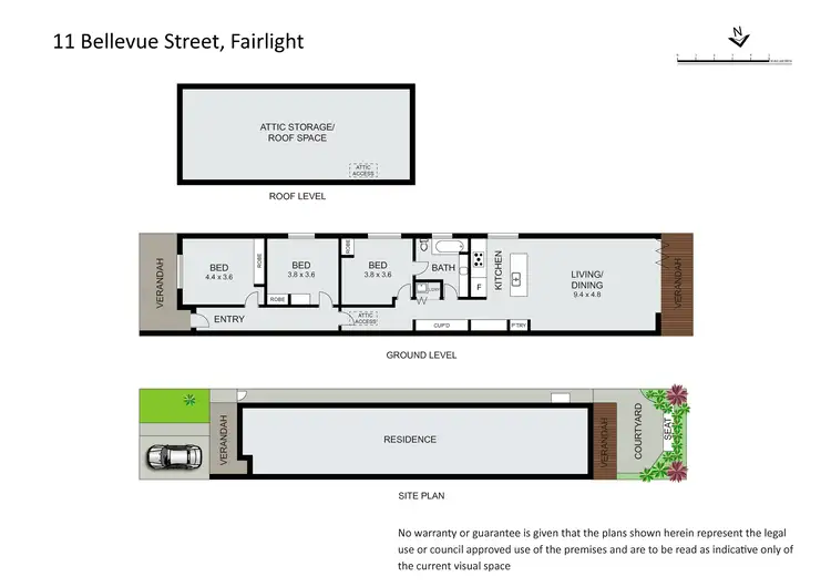 Floorplan of Homely semi-detached listing, 11 Bellevue Street, Fairlight NSW 2094