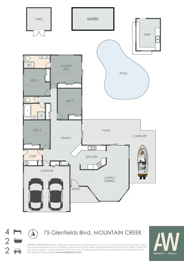 Floorplan of Homely house listing, 75 Glenfields Boulevard, Mountain Creek QLD 4557