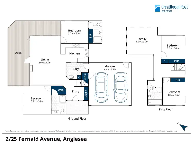 Floorplan of Homely townhouse listing, 2/25 Fernald Avenue, Anglesea VIC 3230