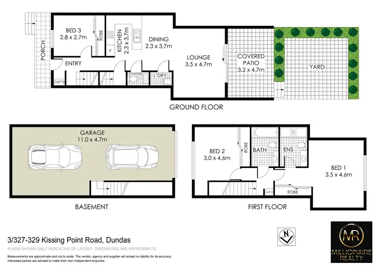 Floorplan of Homely townhouse listing, 3/327-329 Kissing Point Road, Dundas NSW 2117