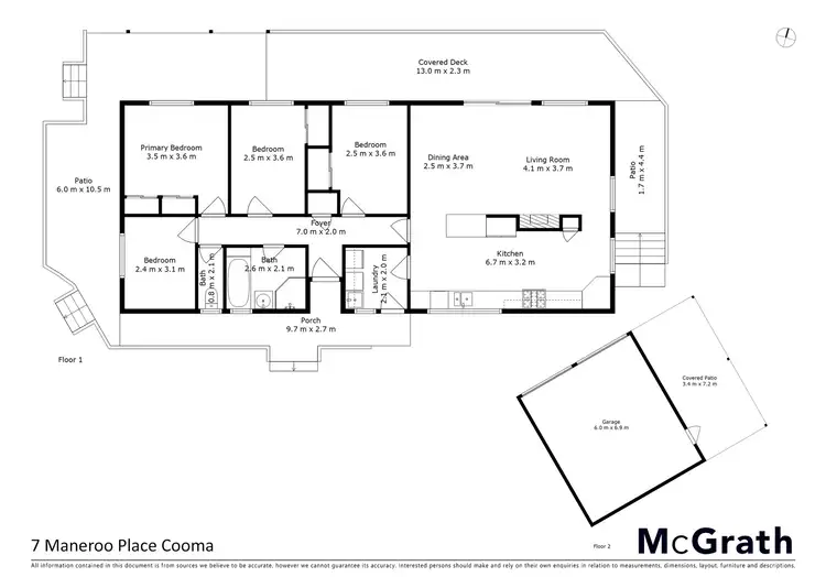 Floorplan of Homely house listing, 7 Maneroo Place, Cooma NSW 2630