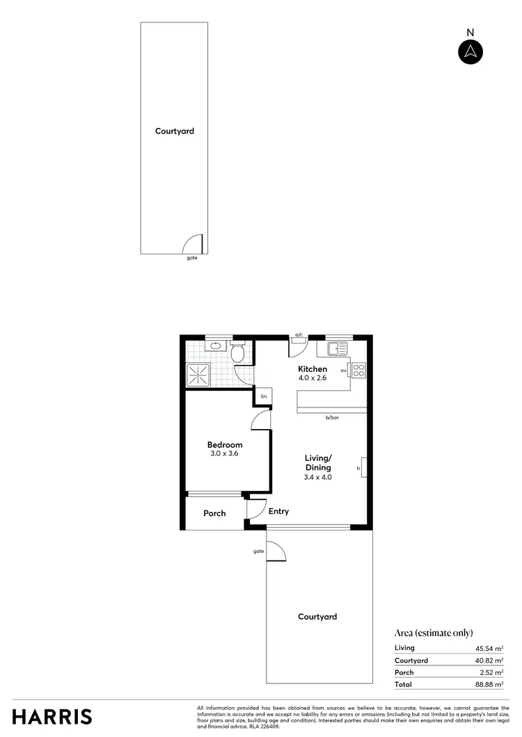 Floorplan of Homely unit listing, 2/15 Martin Street, Glynde SA 5070