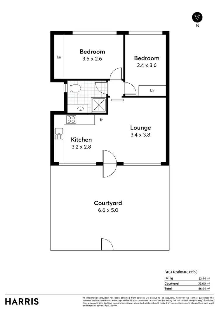 Floorplan of Homely unit listing, 3/2 Crosby Street, South Brighton SA 5048