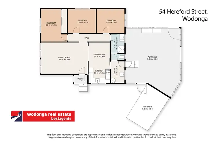 Floorplan of Homely house listing, 54 Hereford Street, Wodonga VIC 3690