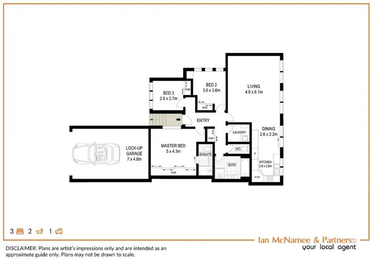 Floorplan of Homely semi-detached listing, 1/18 Breen Place, Jerrabomberra NSW 2619