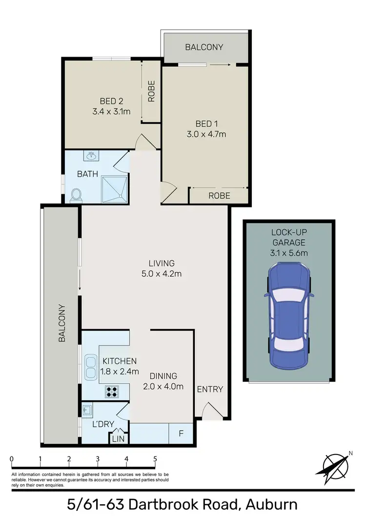 Floorplan of Homely apartment listing, 5/61-63 Dartbrook Road, Auburn NSW 2144