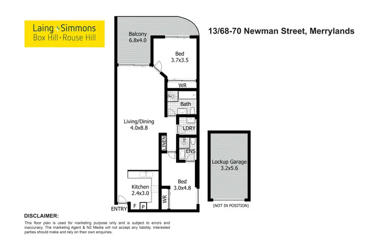 Floorplan of Homely unit listing, 13/68-70 Newman Street, Merrylands NSW 2160