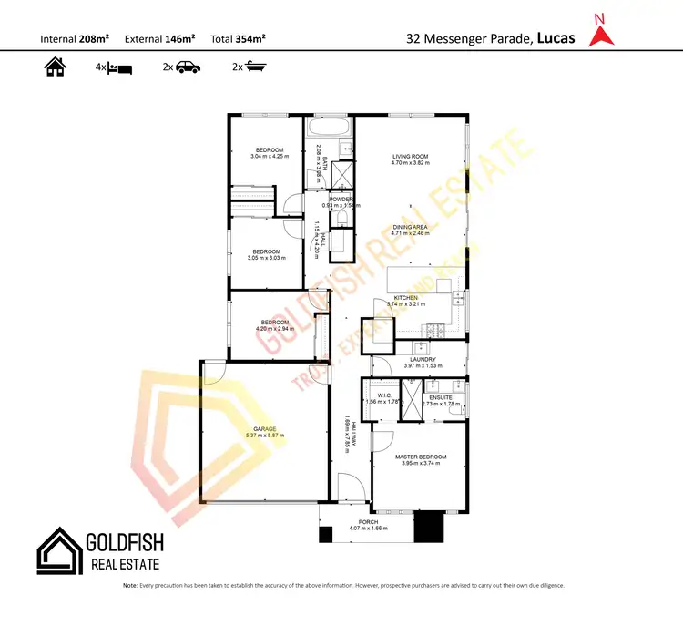 Floorplan of Homely house listing, 32 Messenger Parade, Lucas VIC 3350