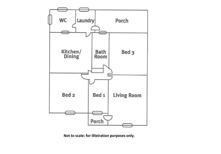 Floorplan of Homely semi-detached listing, 79 Mills Street, Whyalla Norrie SA 5608