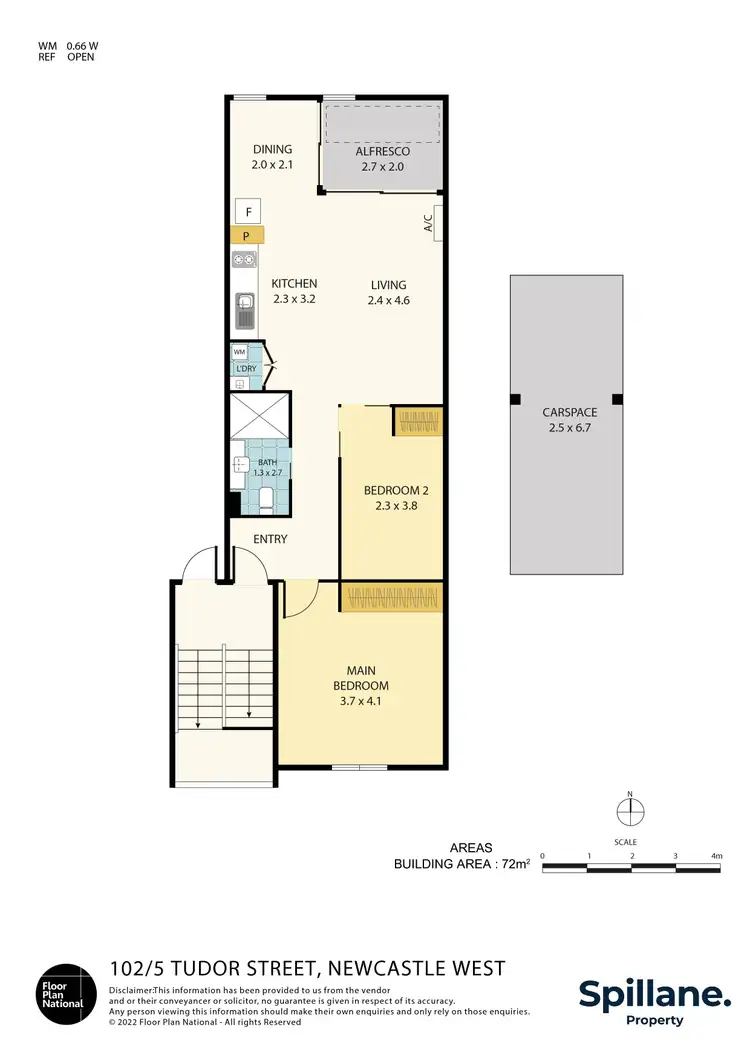Floorplan of Homely unit listing, 102/5 Tudor Street, Newcastle West NSW 2302