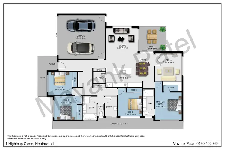 Floorplan of Homely house listing, 1 Nightcap Close, Heathwood QLD 4110
