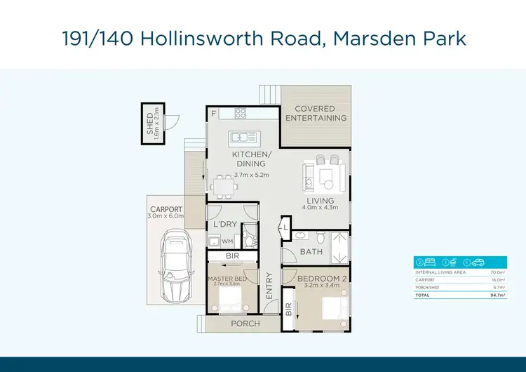 Floorplan of Homely retirement listing, 191/140 Hollinsworth Road, Marsden Park NSW 2765