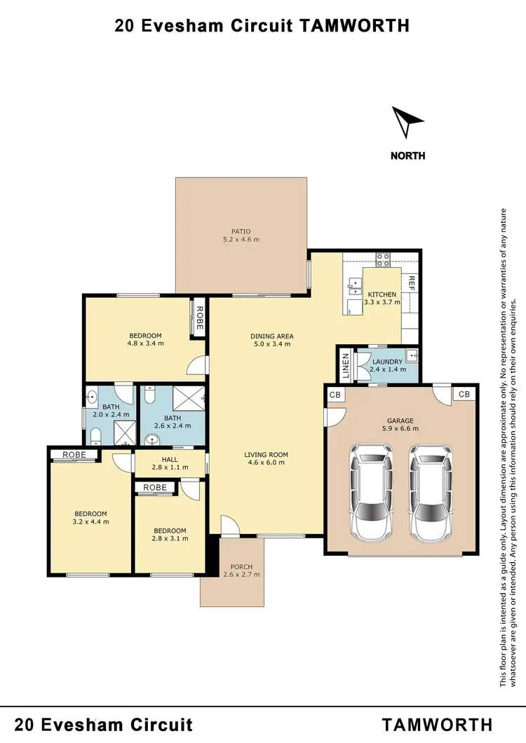 Floorplan of Homely villa listing, 20 Evesham Circuit, Tamworth NSW 2340