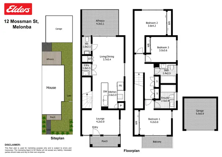 Floorplan of Homely semi-detached listing, 12 Mossman Street, Marsden Park NSW 2765