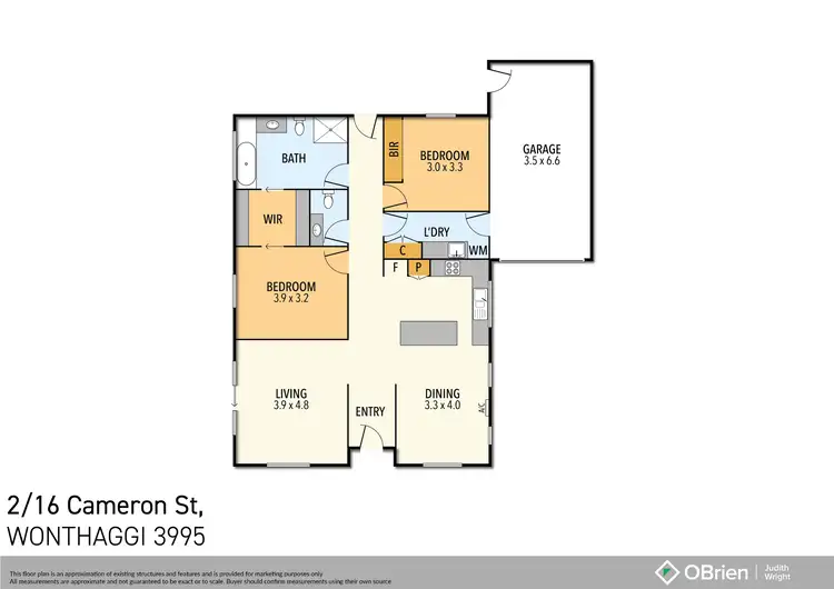 Floorplan of Homely unit listing, 2/16 Cameron Street, Wonthaggi VIC 3995
