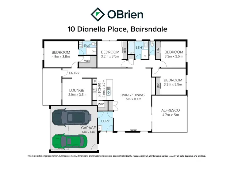 Floorplan of Homely house listing, 10 Dianella Place, Bairnsdale VIC 3875