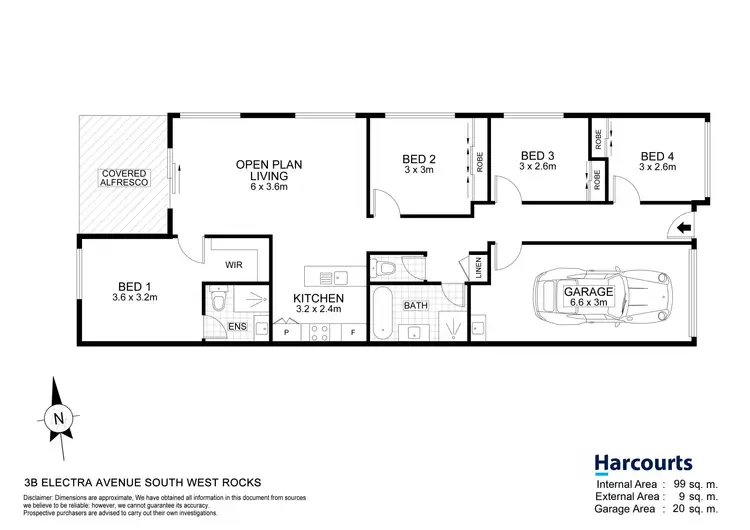Floorplan of Homely villa listing, 3b Electra Avenue, South West Rocks NSW 2431