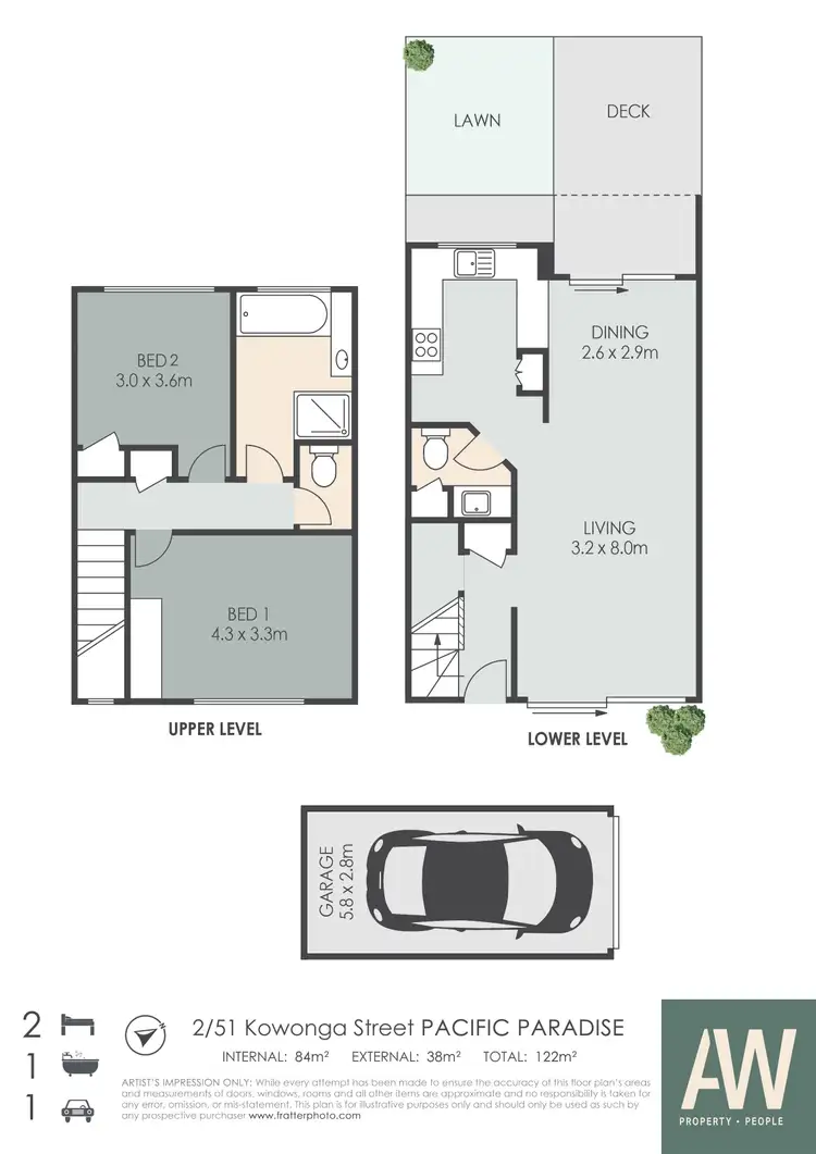 Floorplan of Homely townhouse listing, 2/51 Kowonga Street, Pacific Paradise QLD 4564