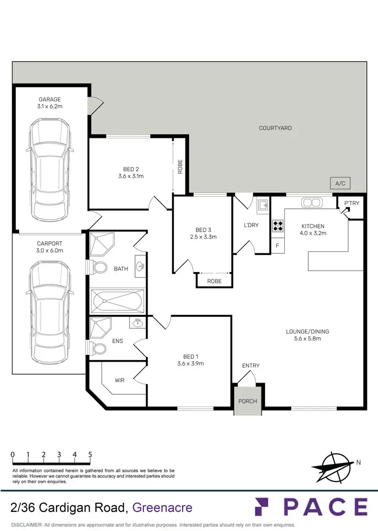 Floorplan of Homely villa listing, 2/36 Cardigan Road, Greenacre NSW 2190