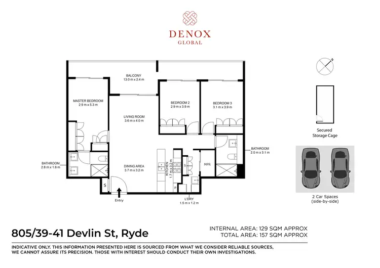 Floorplan of Homely apartment listing, 805/39 Devlin Street, Ryde NSW 2112