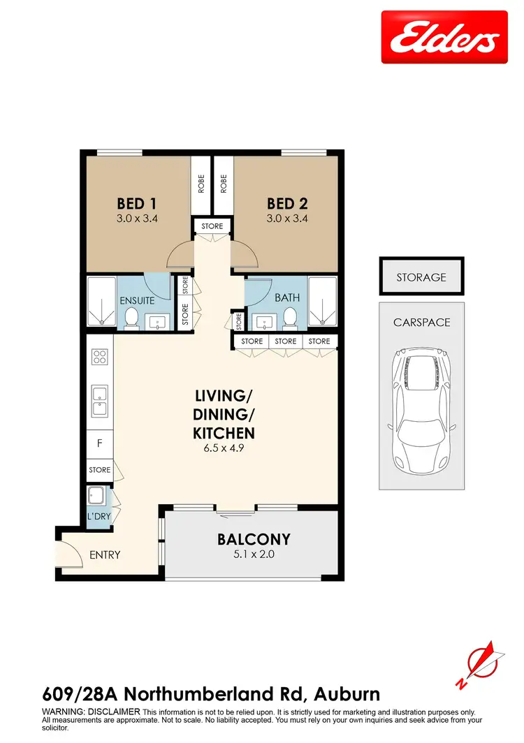 Floorplan of Homely apartment listing, Level 6/609/28a Northumberland Road, Auburn NSW 2144