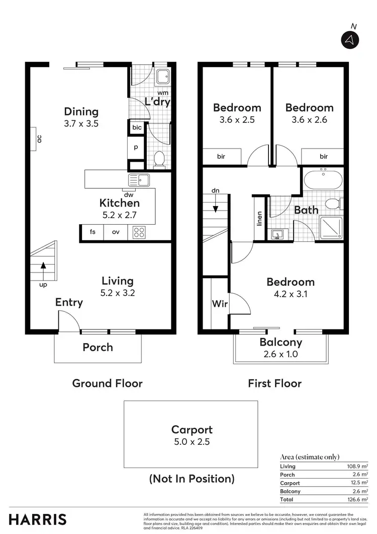 Floorplan of Homely townhouse listing, 10/59 McInerney Avenue, Mitchell Park SA 5043