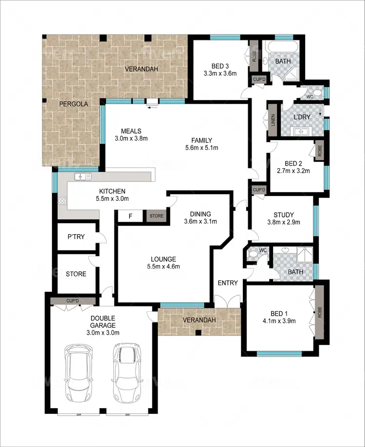Floorplan of Homely house listing, 3 Jacaranda Close, Eaton WA 6232