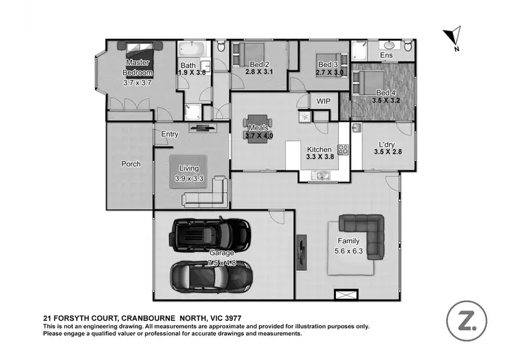 Floorplan of Homely house listing, 21 Forsyth Court, Cranbourne North VIC 3977