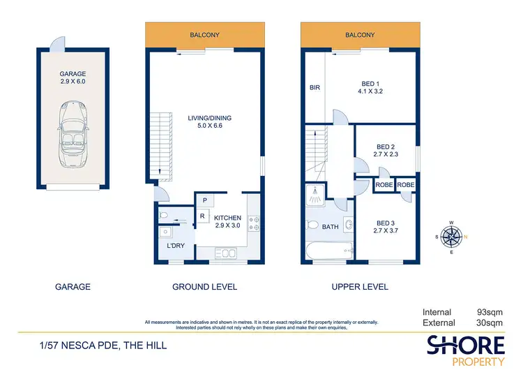 Floorplan of Homely townhouse listing, 1/57 Nesca Parade, The Hill NSW 2300