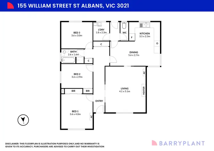 Floorplan of Homely house listing, 155 William Street, St Albans VIC 3021